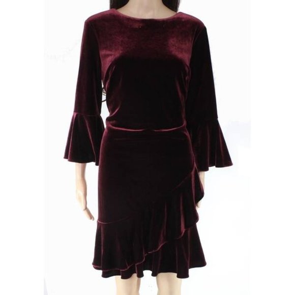 Lauren Ralph Lauren Dresses & Skirts - NWT Ralph Lauren burgundy velvet dress, 4